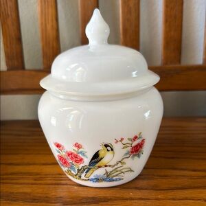 Avon Red and White Accent Vase with Chinoiserie Design